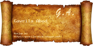 Gavrila Abod névjegykártya